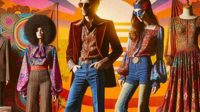 1970s Fashion: A Decade of Colorful, Unforgettable Trends, Concept art for illustrative purpose, tags: moda - Monok